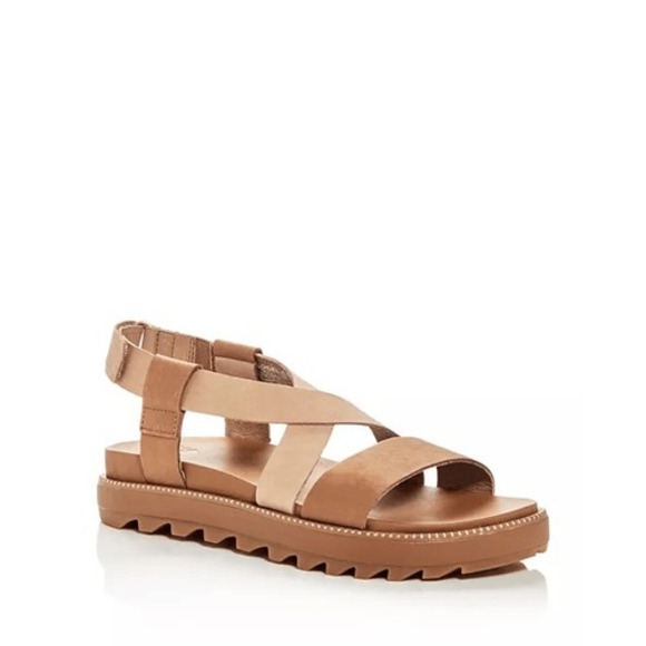 Sorel Shoes - Sorel Sandals Roaming Crisscross Leather Slingback Open Toe Tan Brown size 7.5